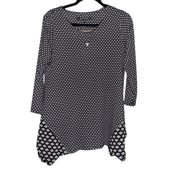 Zac & Rachel Asymmetrical Black and White Tunic with Gold Hardware NWOT - Picture 1 of 5